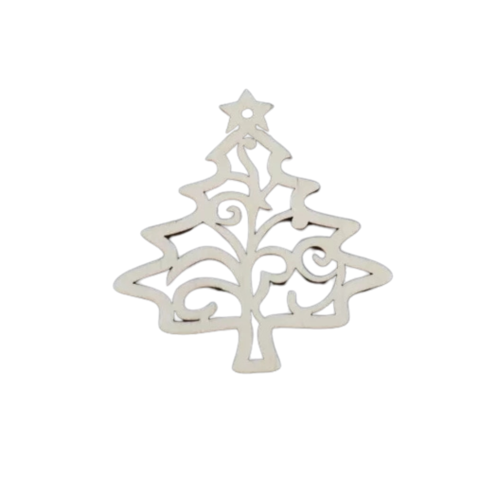 Деревянная новогодняя заготовка из фанеры Елочка с вашим логотипом 9см