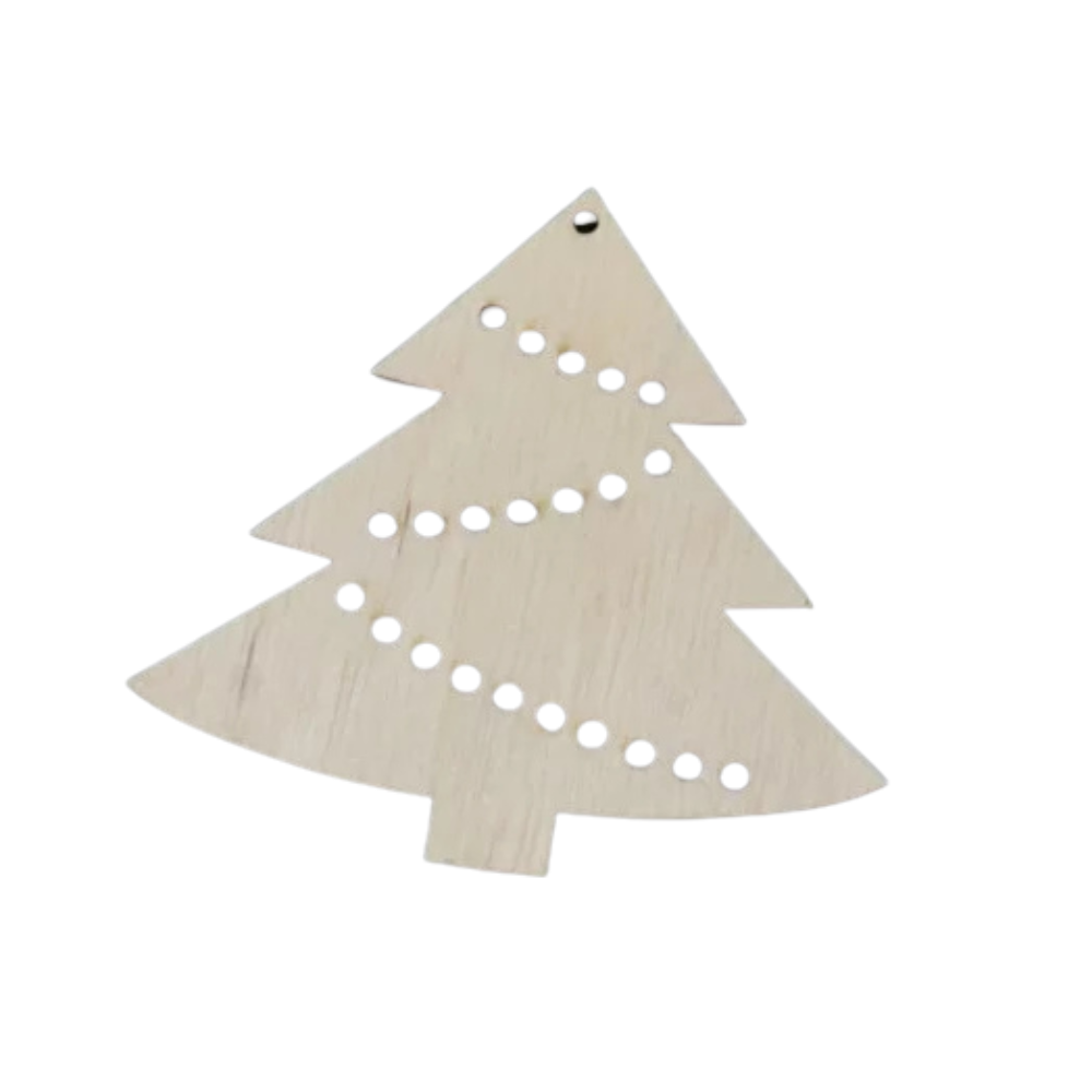 Деревянная новогодняя заготовка из фанеры Елочка с индивидуальным лого 9см