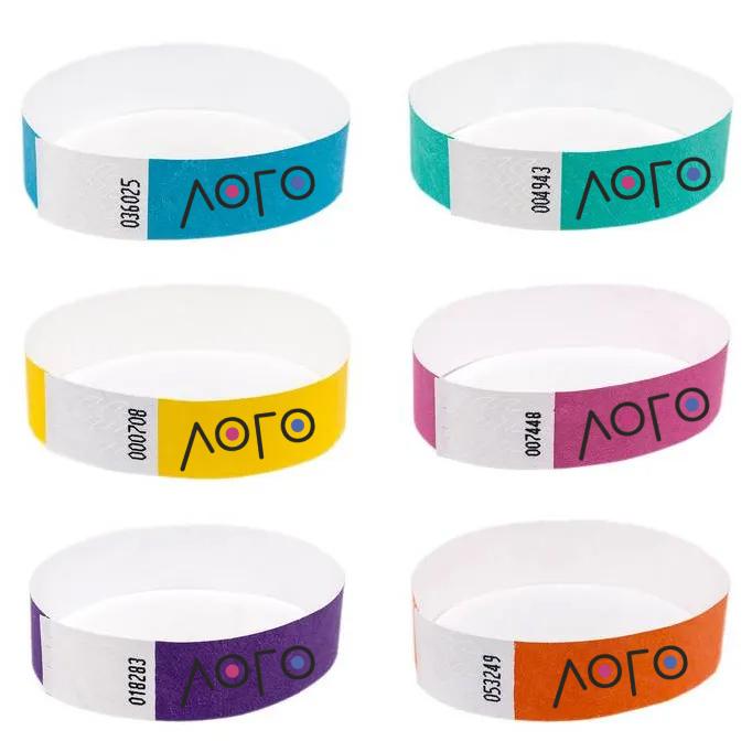 Контрольный браслет на руку TYVEK для печати логотипа