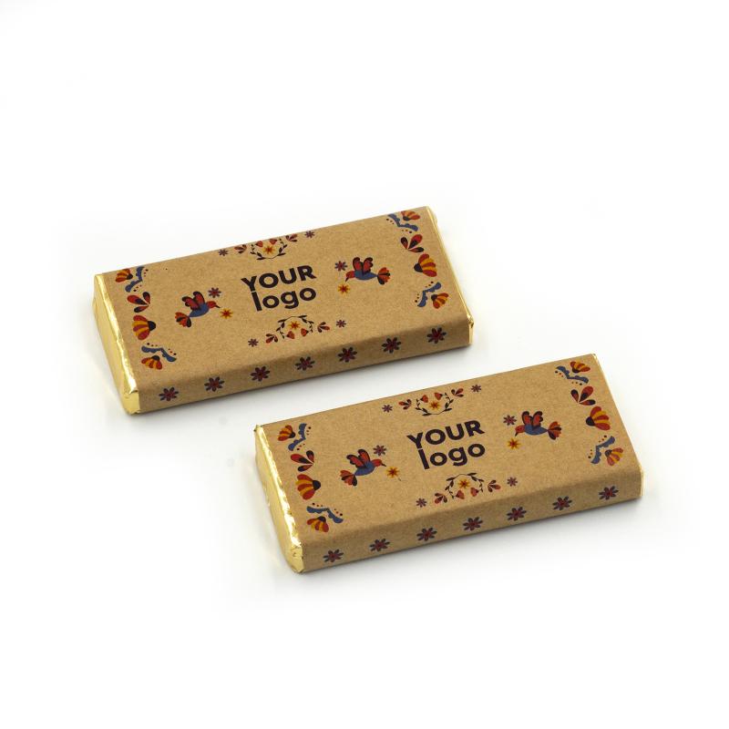 Шоколадно-вафельная конфета с логотипом 25 г крафт