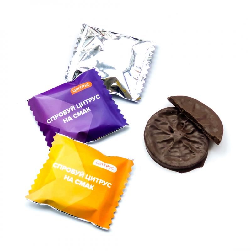 Конфета "Апельсин в шоколаде" с логотипом 15 г