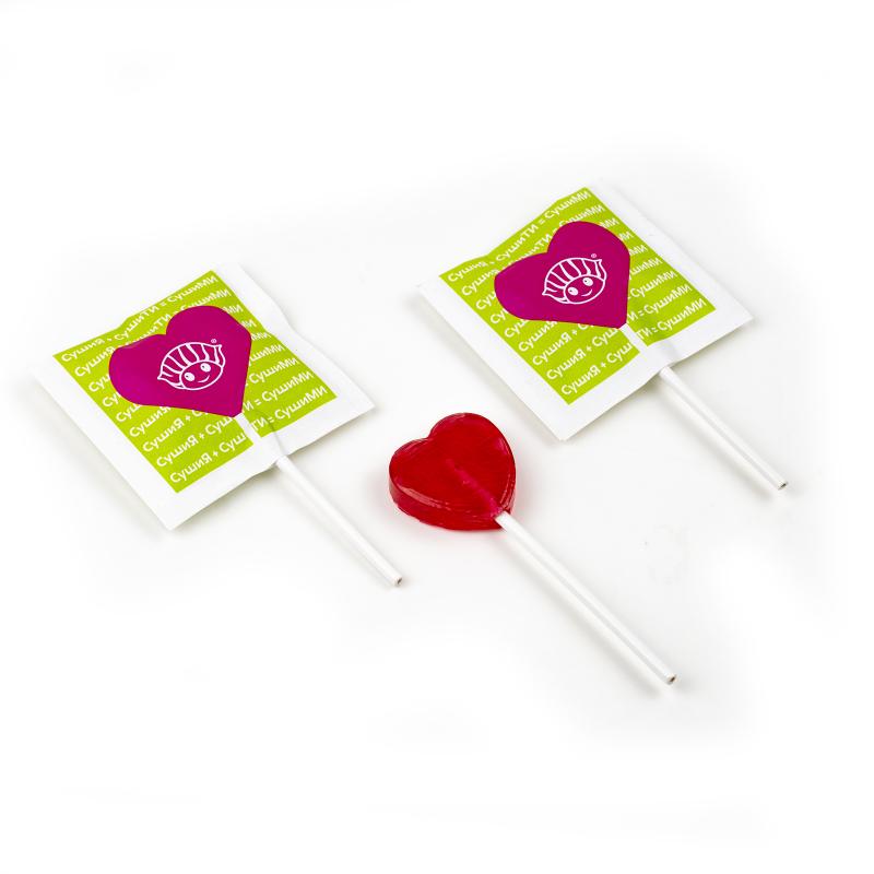 Льодяник на паличці Heart з логотипом 8 г