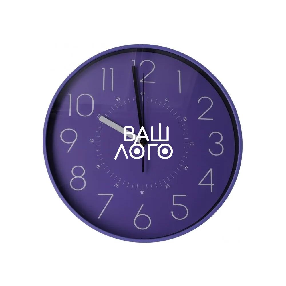 Часы настенные пластиковые Optima FLASH синий с логотипом 31.5 см