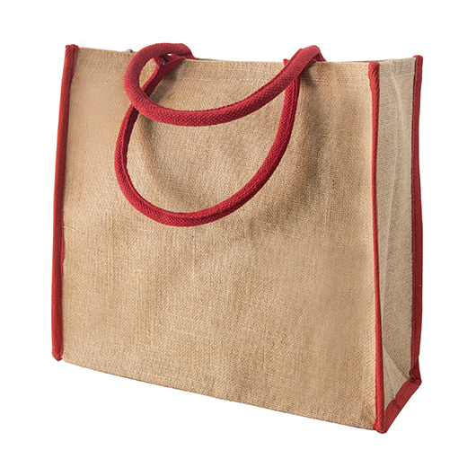 Сумка хозяйственная IVONA из джута с ручками и ламинацией 40х15х35 см с лого