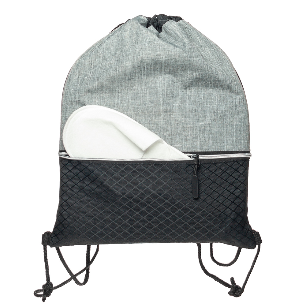 Рюкзак на нейлоновому шнурке, с карманом на молнии для вашего лого