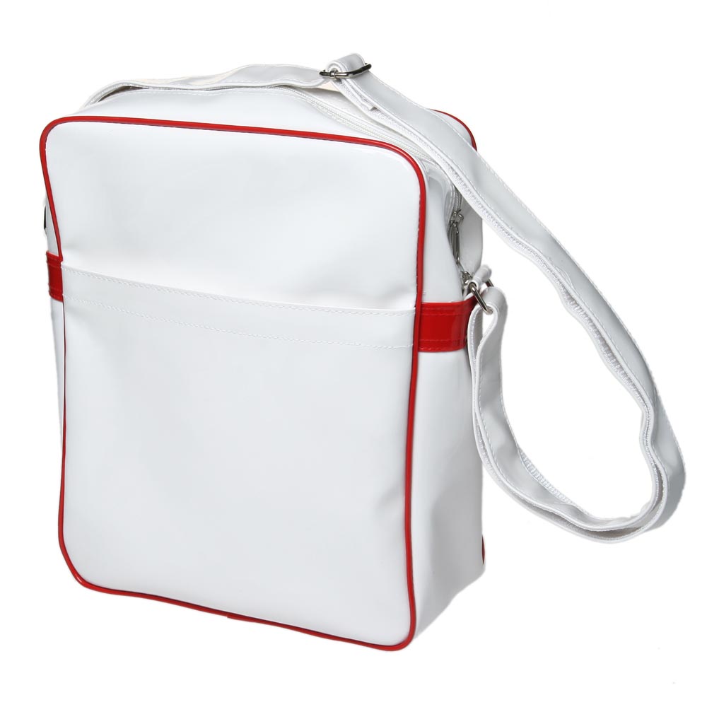 Белая сумка из искусственной лакированной кожи для нанесения вашего лого 28х34х9 см