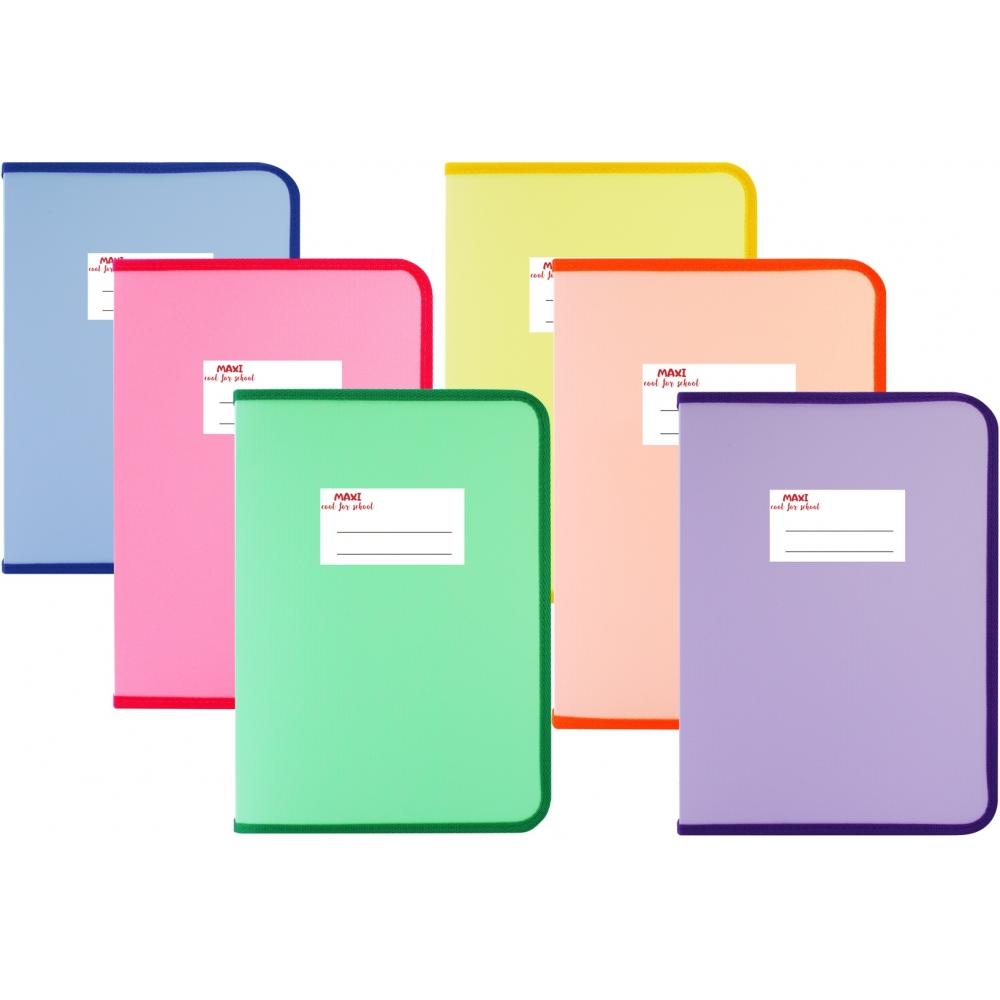 Папка-пенал пластиковая на молнии Maxi А4 непрозрачная с Вашим лого