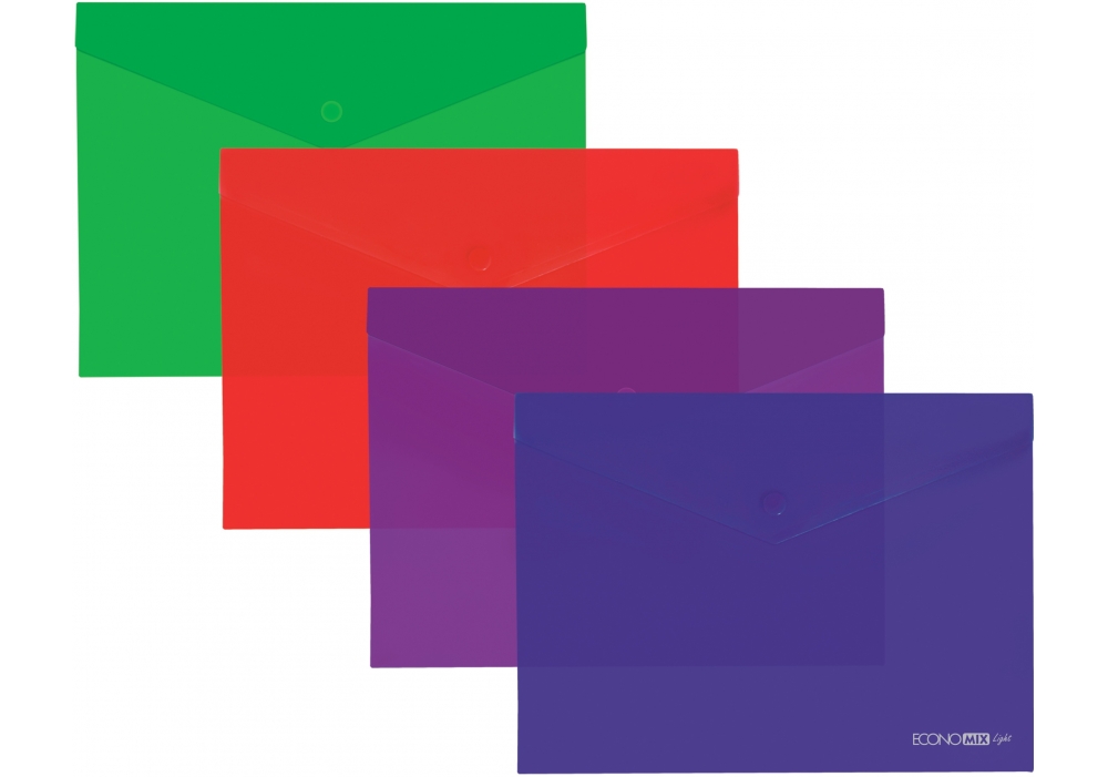 Папка-конверт А4 на кнопке глянцевая под нанесение лого