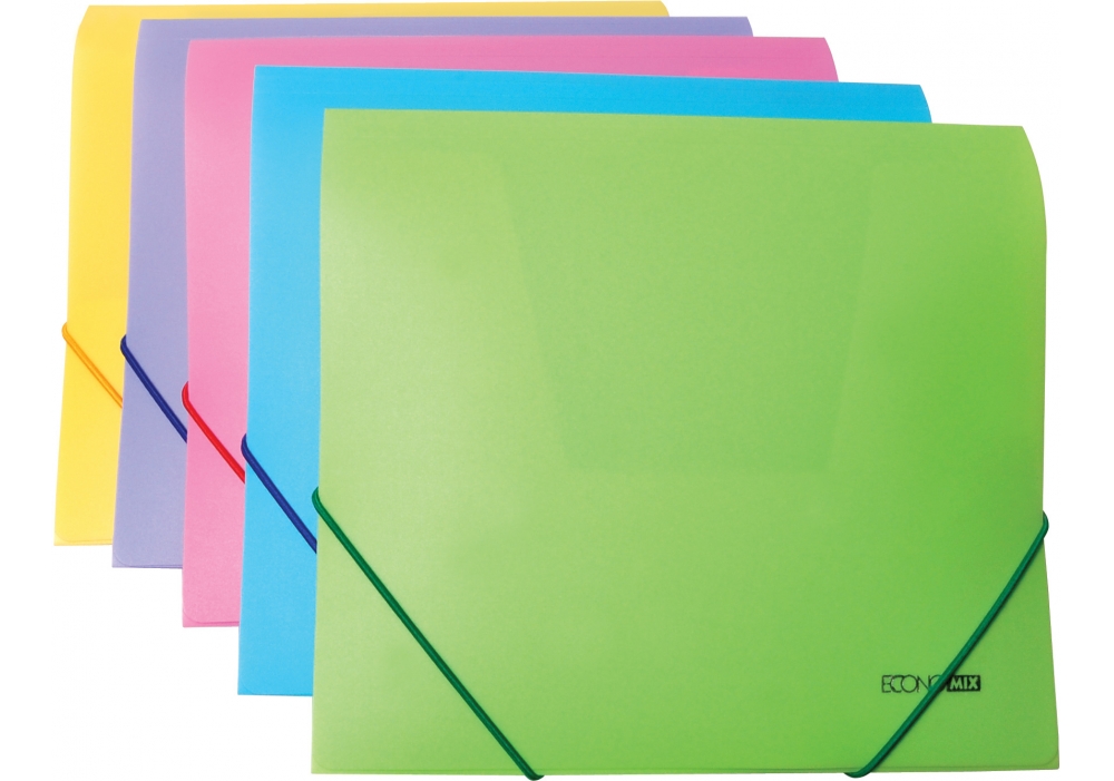 Папка пластиковая ассорти В5 35 мм фактура апельсин на резинках с лого