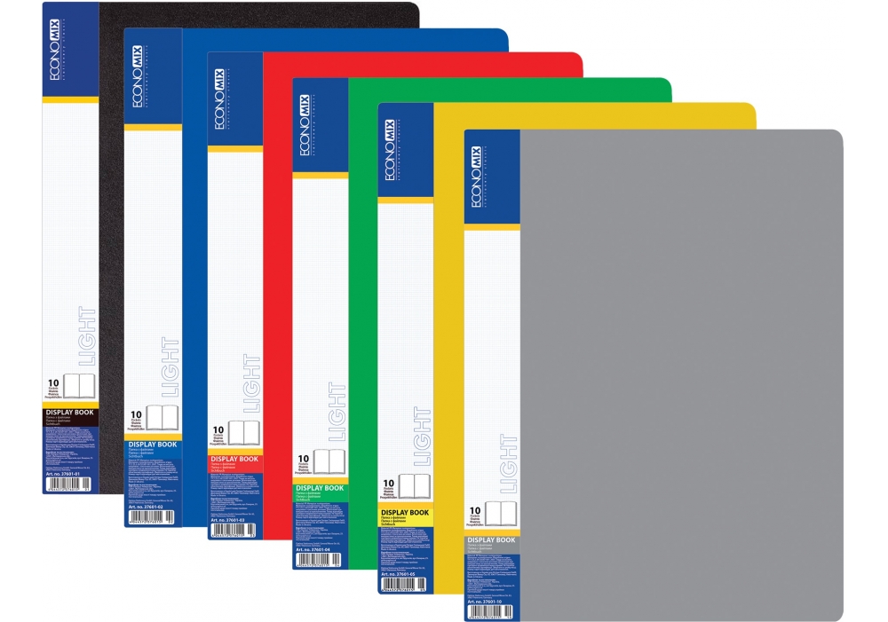 Папка пластикова Economix Light А4 з 10 файлами 15 мм з нанесенням логотипу