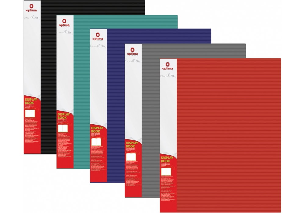 Папка пластиковая Optima А4 с 10 файлами 15 мм фактура Полоса с лого