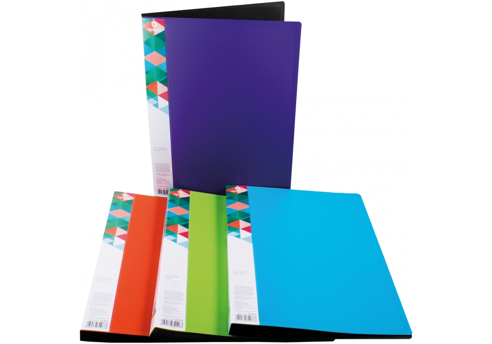 Папка пластиковая А4 Optima двухцветная с 10 файлами 17 мм с Вашим лого
