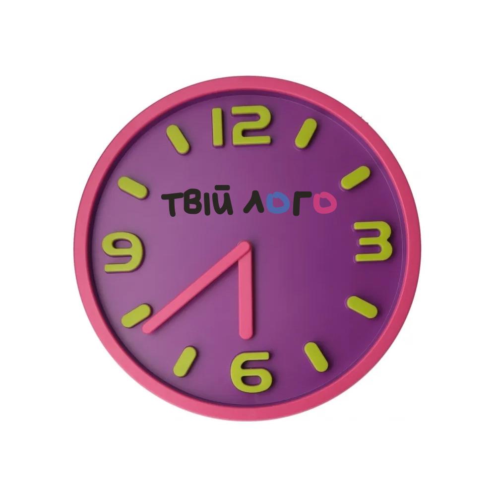 Часы настенные пластиковые Optima MAGIC розовые с вашим логотипом 30 см