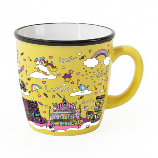 Чашка керамическая с черным ободком REGINA с вашим логотипом 340 мл