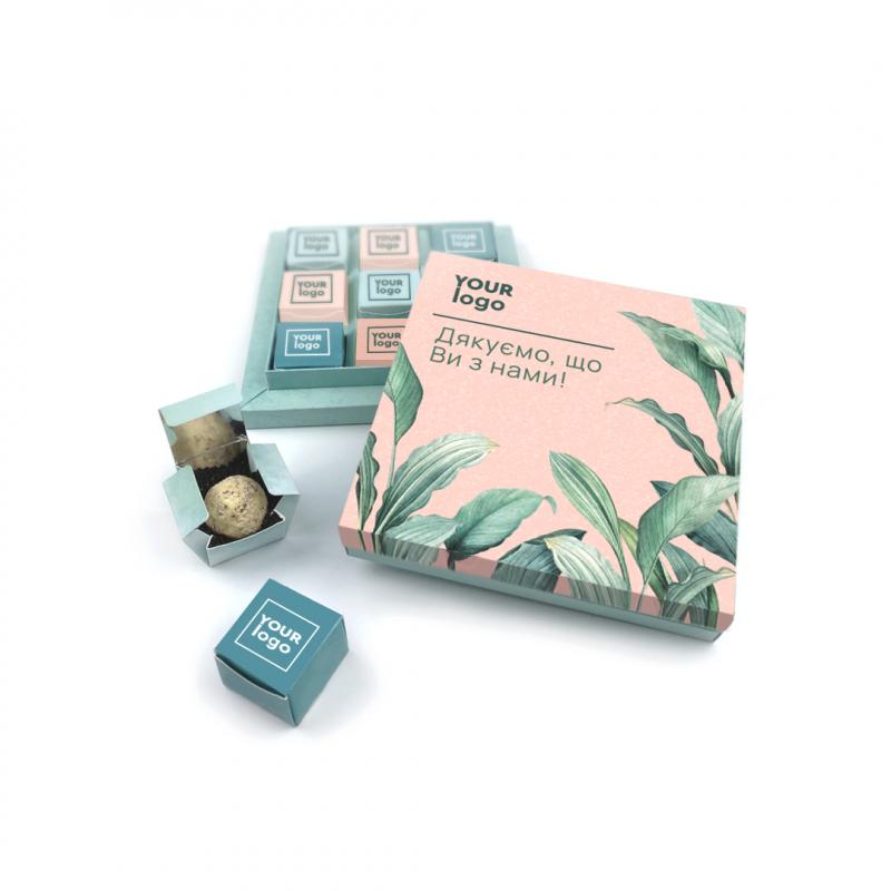 Шоколадный набор Truffle cube со своим лого 110 г