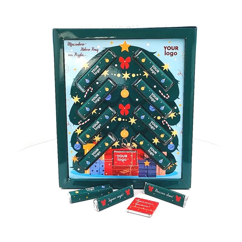 Шоколадный набор Елочка с логотипом компании 80 г