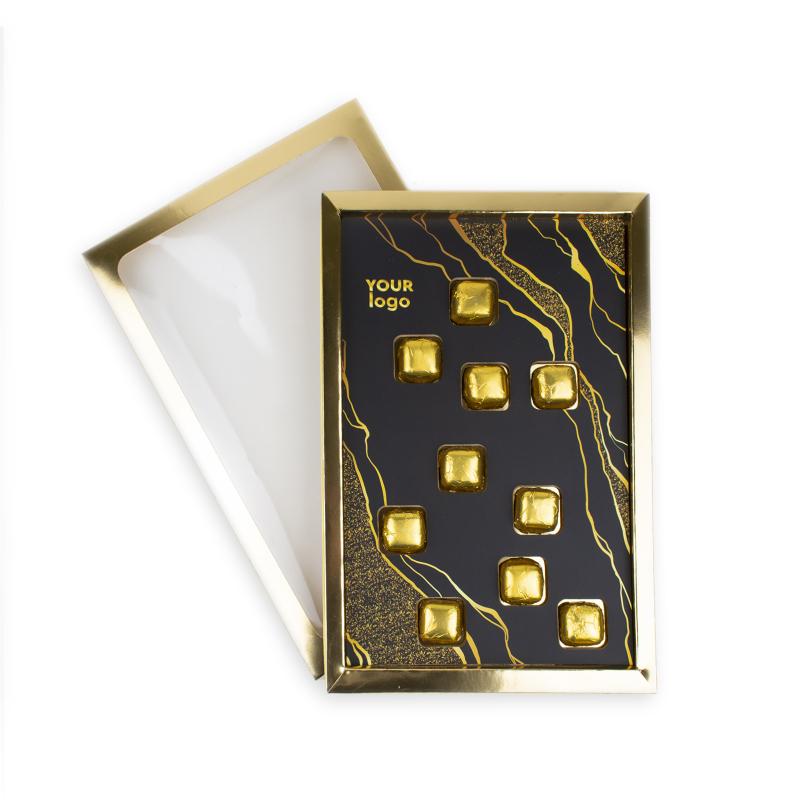 Шоколадний набір Трюфель з Вашим лого 100 г Кришка-дно