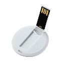 Флешка круглая кредитная карта USB 2.0 белая 43 мм с логотипом 4 Gb