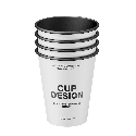 Паперовий стаканчик одношаровий чорний всередині 340 мл з лого Фото 2