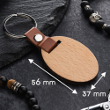 Брелок дерев'яний овальний 56х37мм під брендування вашим логотипом Фото 7