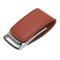 Кожаная USB-Флешка с отверстием для брелка с вашим логотипом 32Gb