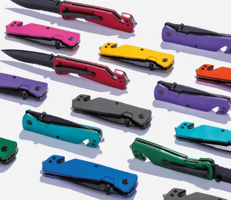 Нож карманный, 3 функции, soft-touch для печати вашего логотипа