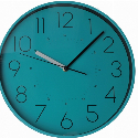 Часы настенные пластиковые Optima FLASH бирюзово-синий с логотипом 31.5 см Фото